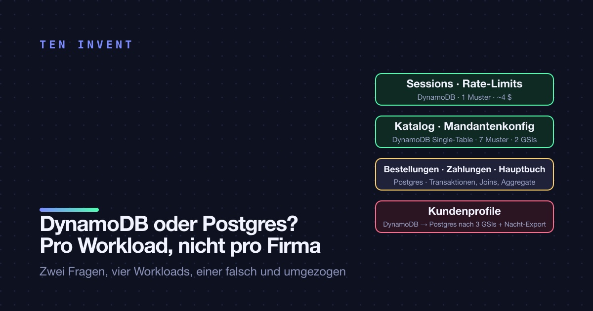 DynamoDB Single-Table oder Postgres? Wie wir pro Workload entschieden haben, und wo wir falsch lagen