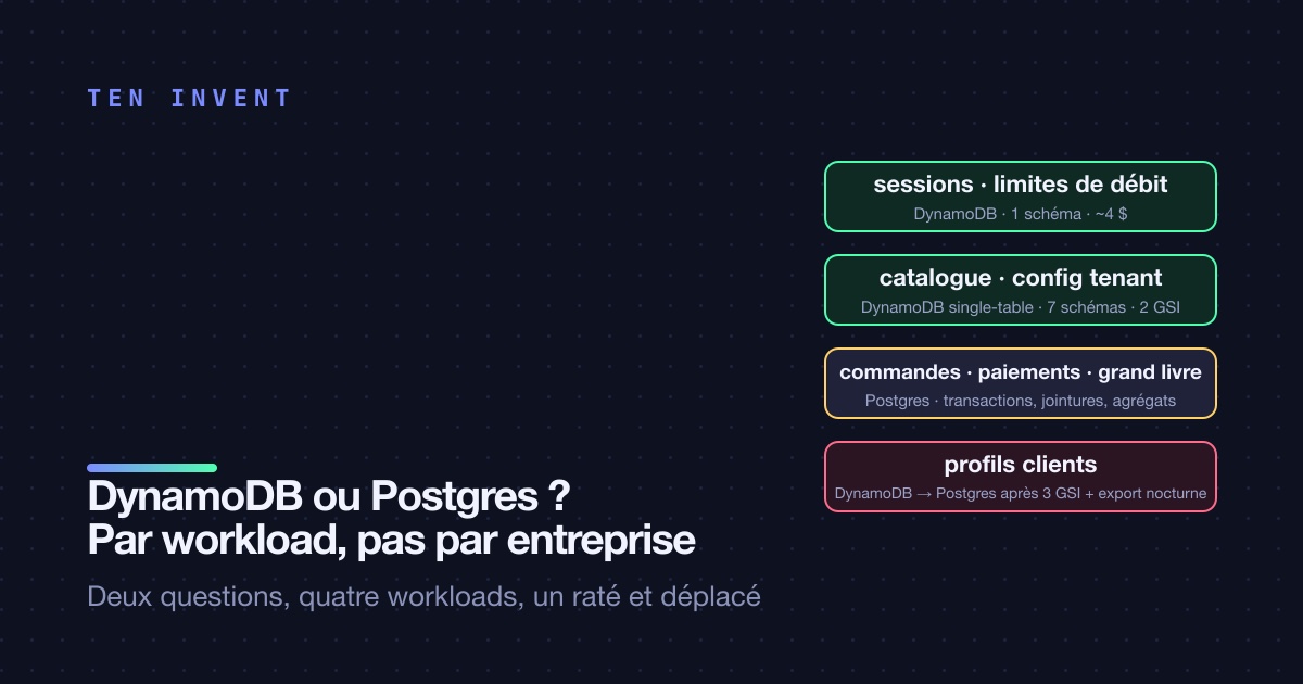 DynamoDB single-table ou Postgres ? Comment nous avons choisi, par workload, et où nous nous sommes trompés