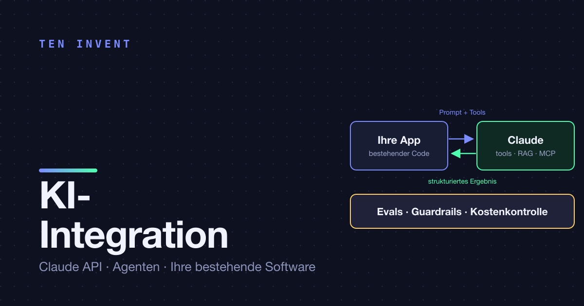 Wie wir KI-Integration bauen — intelligente Funktionen in Ihrer bestehenden Software