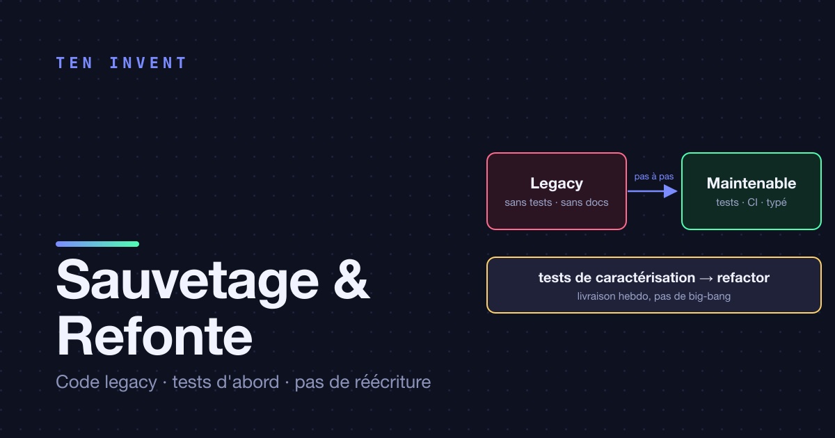 Comment nous faisons le Rescue & Refactor — réparer le code legacy sans tout recommencer