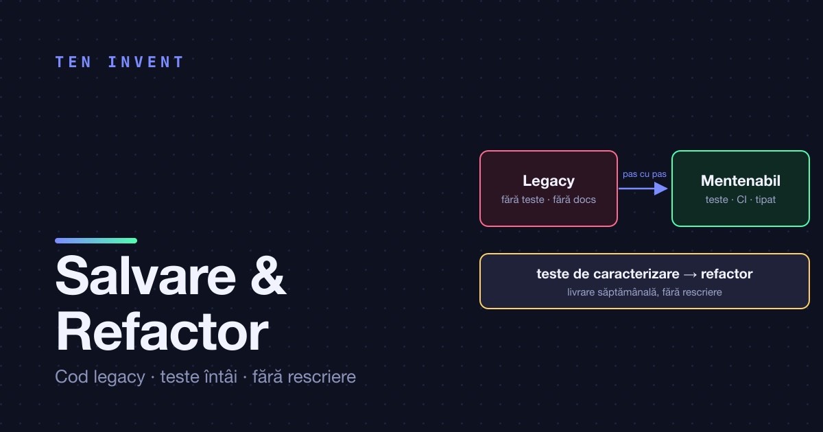 Cum facem Salvare & Refactorizare — repararea codului legacy fără a o lua de la zero